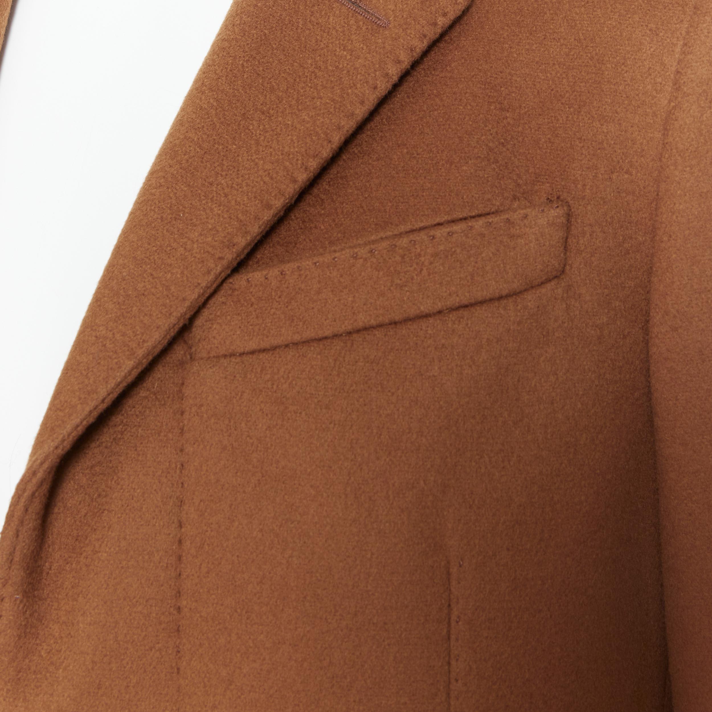 BURBERRY PRORSUM 100% cashmere camel brown tailored coat EU44 XS 1