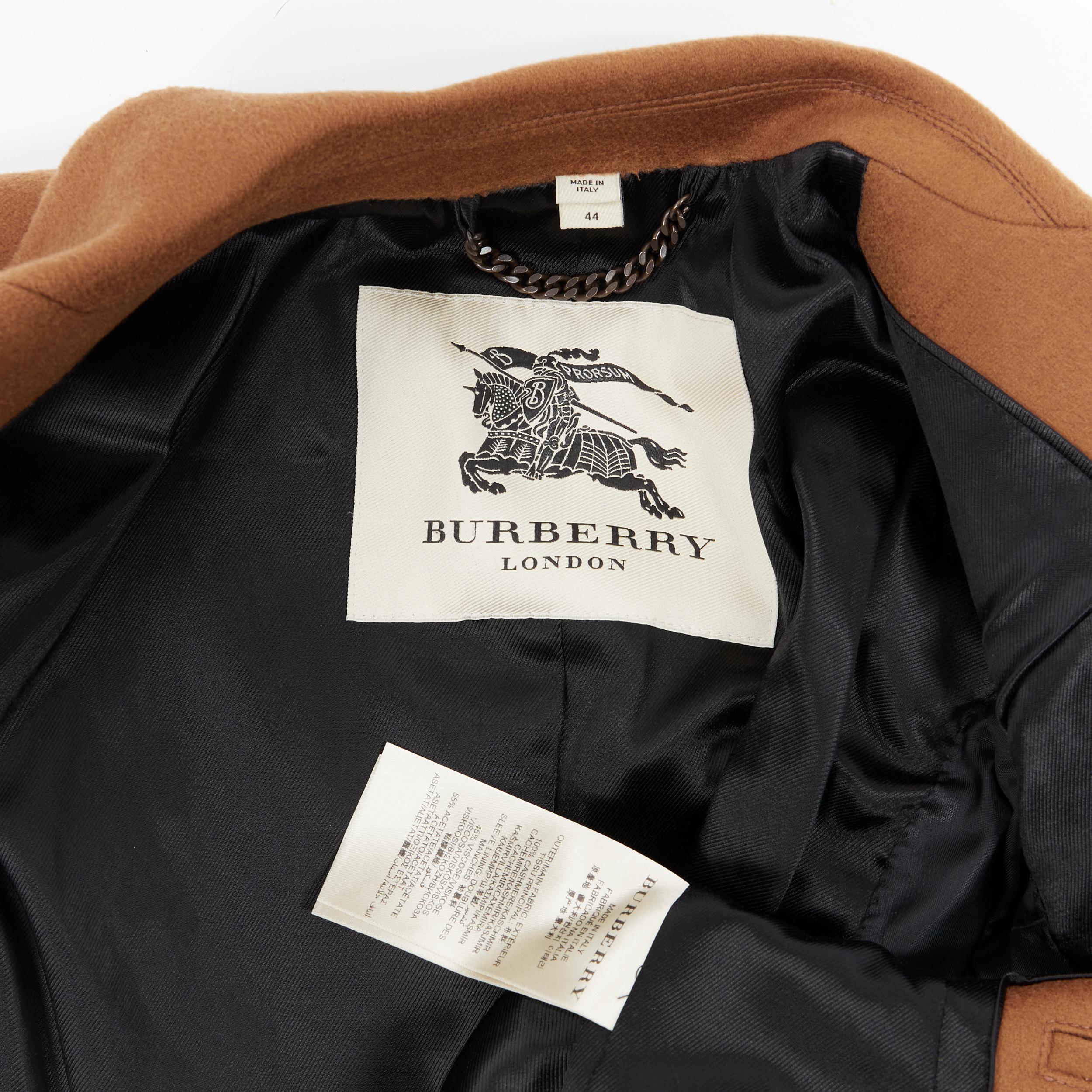 BURBERRY PRORSUM 100% cashmere camel brown tailored coat EU44 XS 3