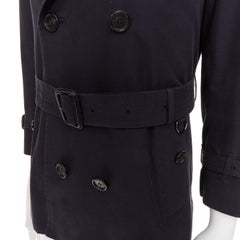BURBERRY Prorsum 2011 cotton twill double breasted leather trim beltedtrenchcoat