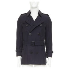 BURBERRY Prorsum 2011 cotton twill double breasted leather trim beltedtrenchcoat