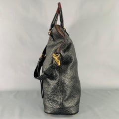 BURBERRY PRORSUM 2014 -St. Ives- Schwarz Burgunderfarbene Ledertasche mit Farbblockmuster