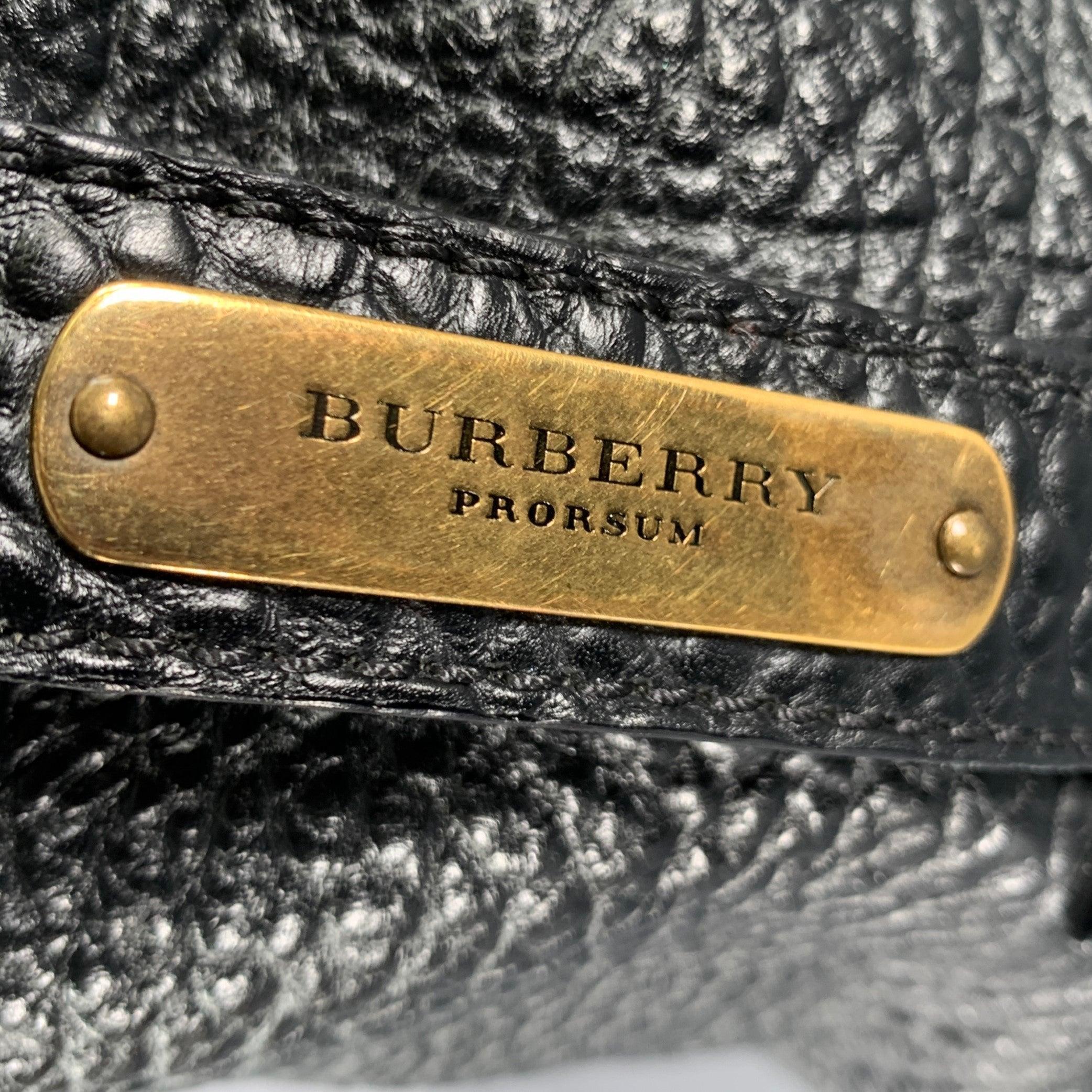 BURBERRY PRORSUM 2014 -St Ives-  Black Burgundy Color Block Leather Bag 1