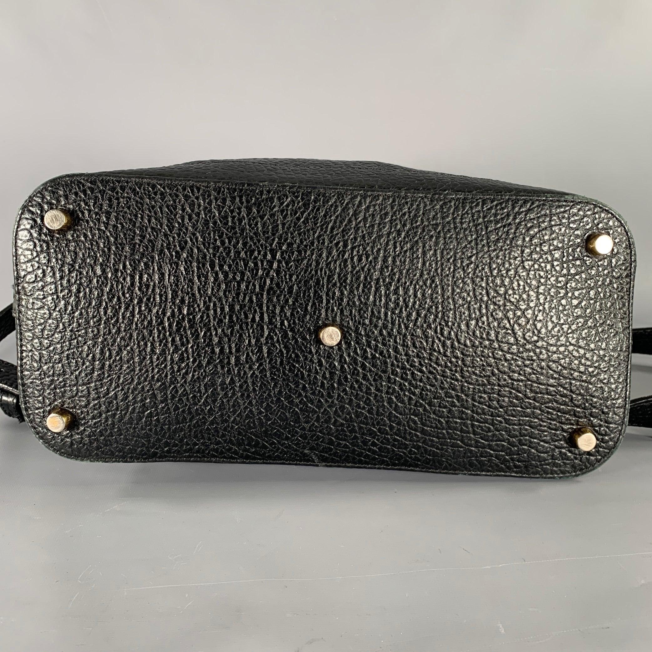 BURBERRY PRORSUM 2014 -St Ives-  Black Burgundy Color Block Leather Bag 2