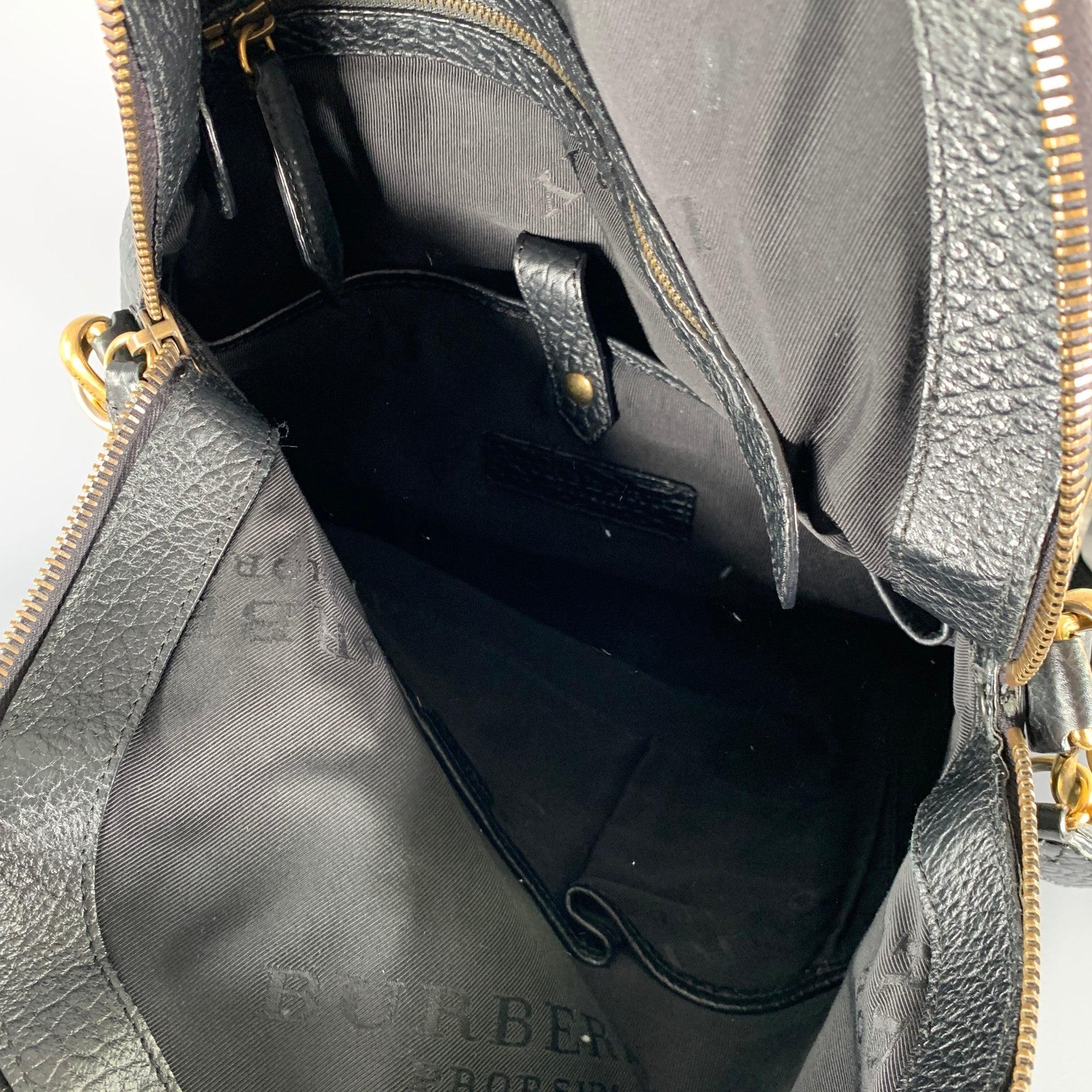BURBERRY PRORSUM 2014 -St Ives-  Black Burgundy Color Block Leather Bag 3