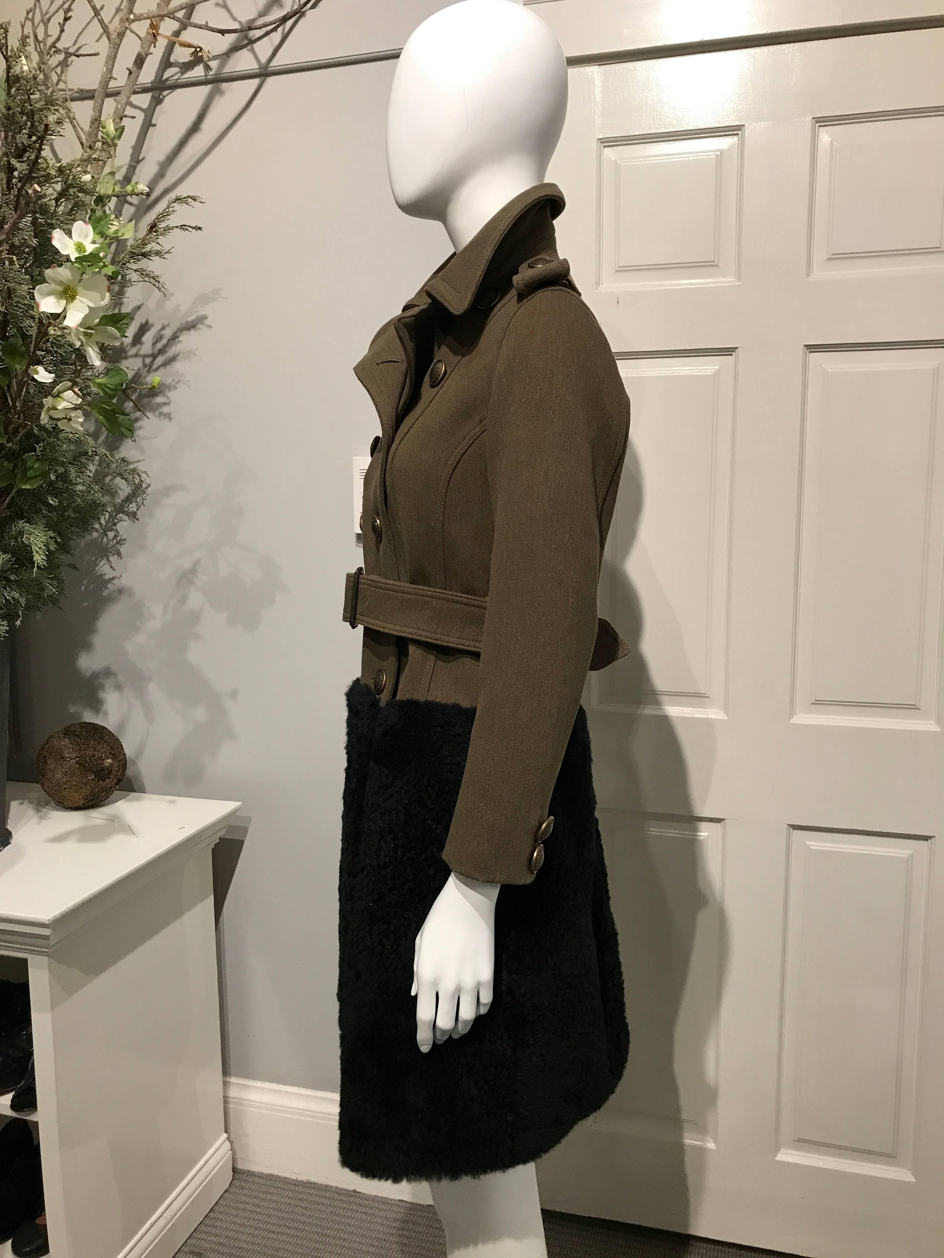 Burberry Prorsum army green military inspired wool coat with 2