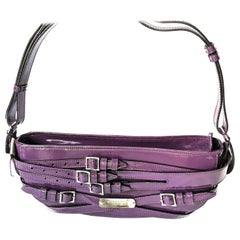 Burberry Prorsum Beetroot Bridle Patent Structured Saddle Bag (sac à dos rigide structuré)