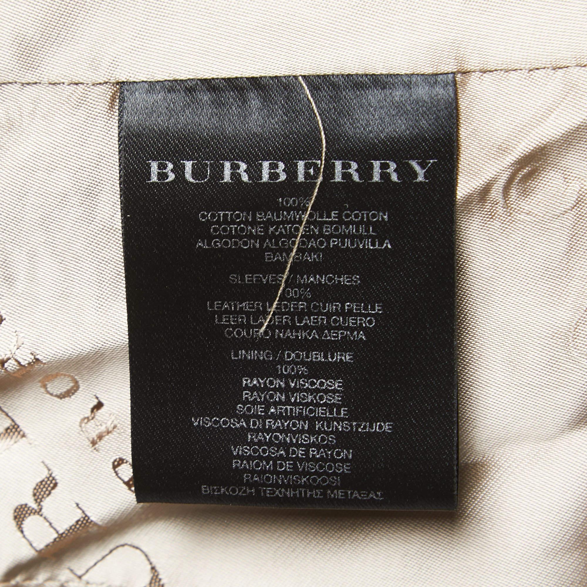 Burberry Prorsum Beige Cotton & Leather Belted Jacket  1