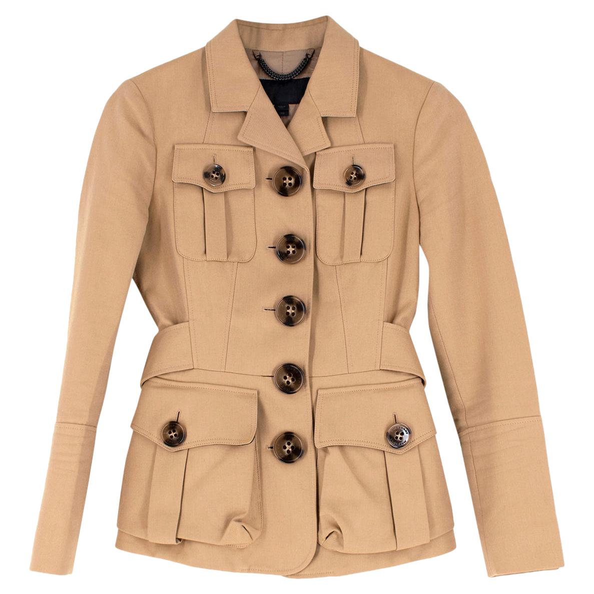 Burberry Prorsum Beige Tailored Safari Jacket - US size 2