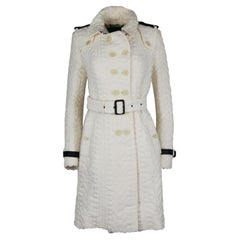 Burberry Prorsum Belted Double Breasted Boucle Wool Blend Trench Coat It 44 Uk 