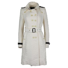 Burberry Prorsum - Imperméable à ceinture et à double boutonnage en laine bouclée, taille IT 44 