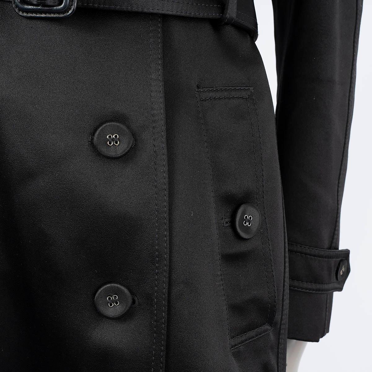 BURBERRY PRORSUM black 2013 DOUBLE DUCHESSE CAPED TRENCH Coat Jacket 42 M For Sale 3