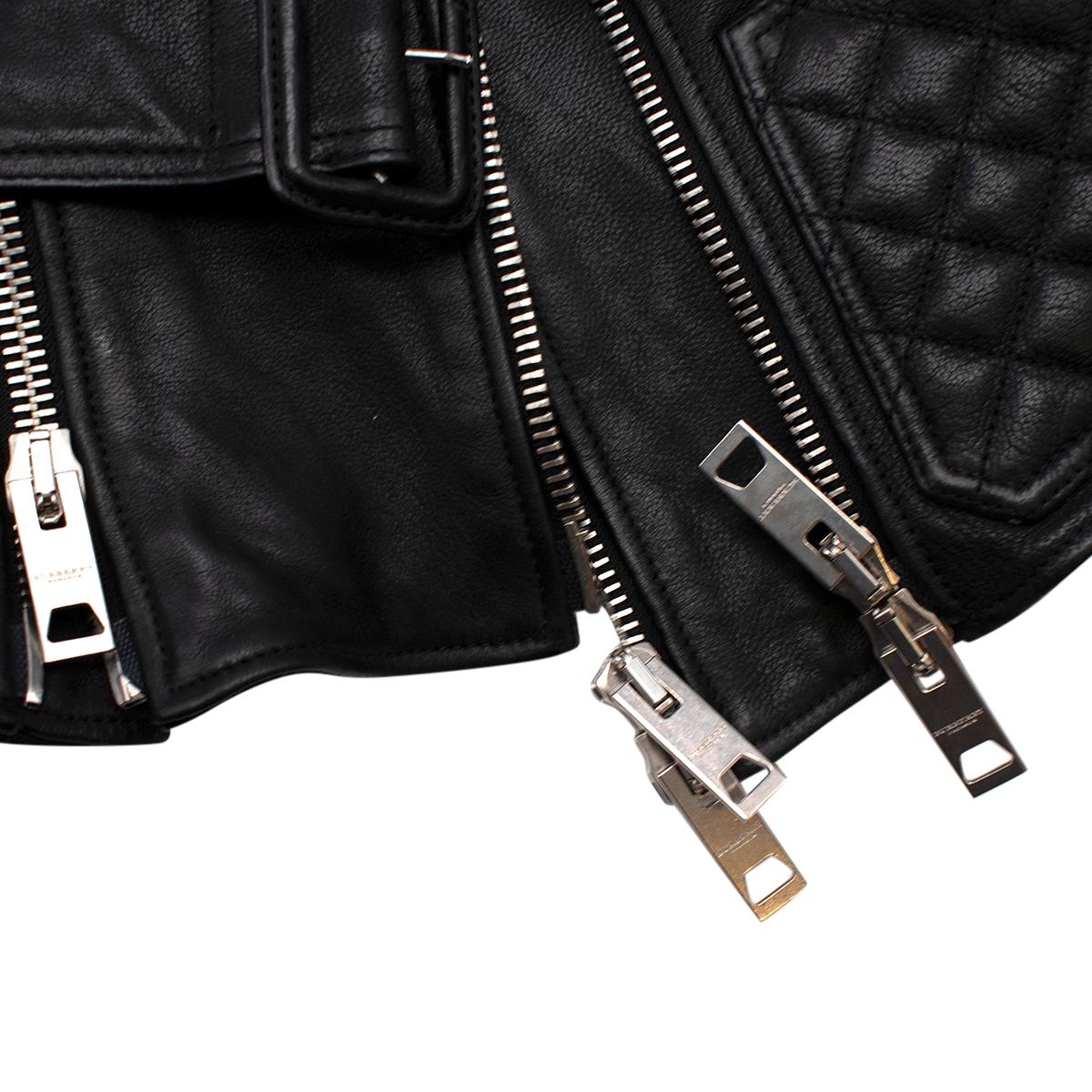 Burberry Prorsum Black Belted Biker Jacket - US Size 6 2