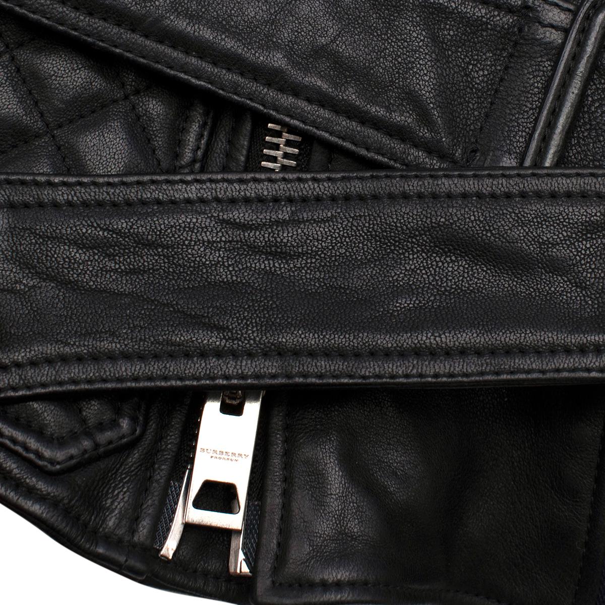 Burberry Prorsum Black Belted Biker Jacket - US Size 6 3