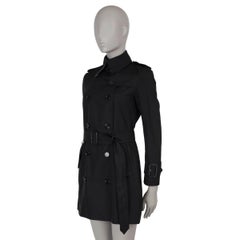 Burberry Prorsum in cotone nero GABERDINE TRENCH Cappotto Giacca 4 XXS