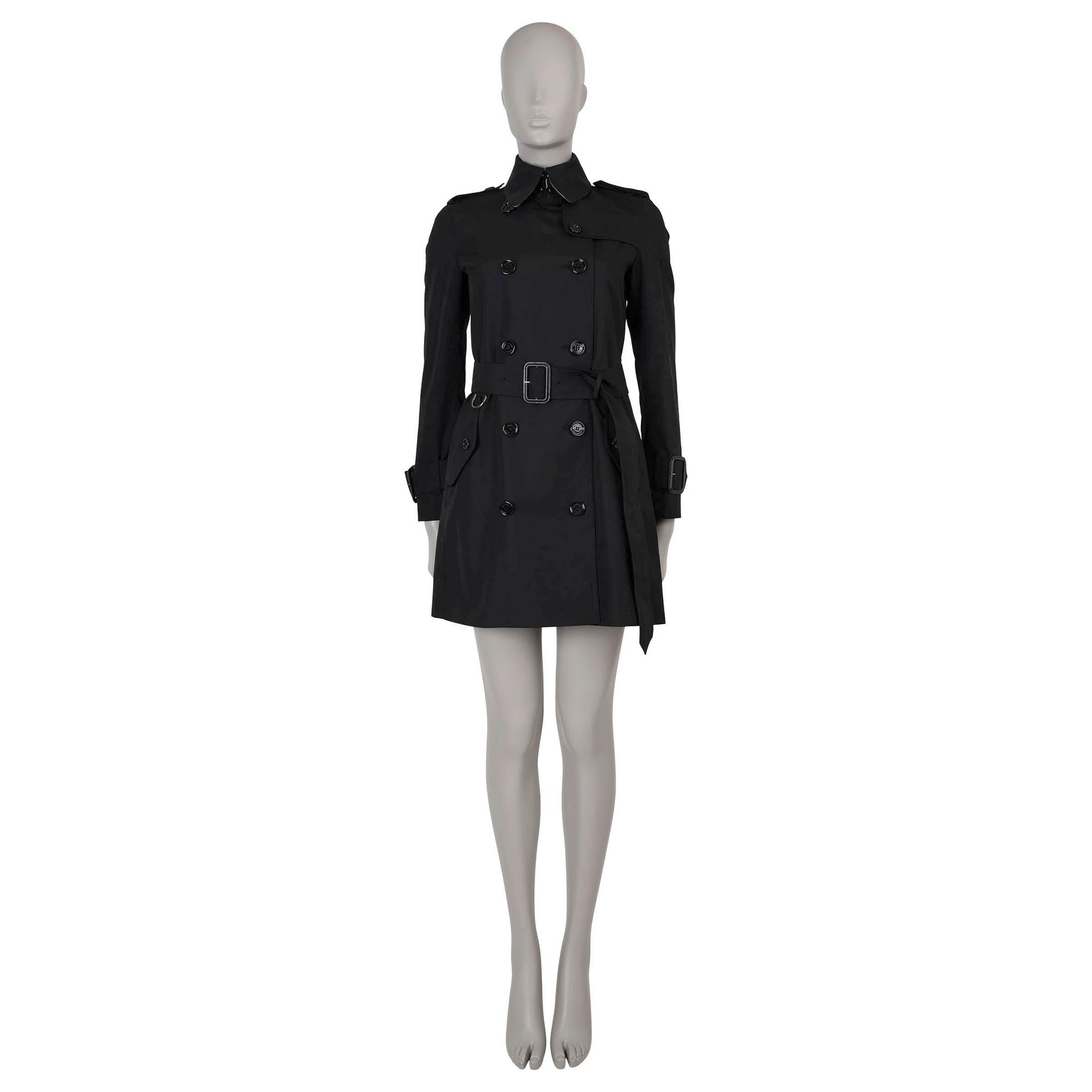 Women's BURBERRY PRORSUM black cotton GABERDINE TRENCH Coat Jacket 4 XXS For Sale