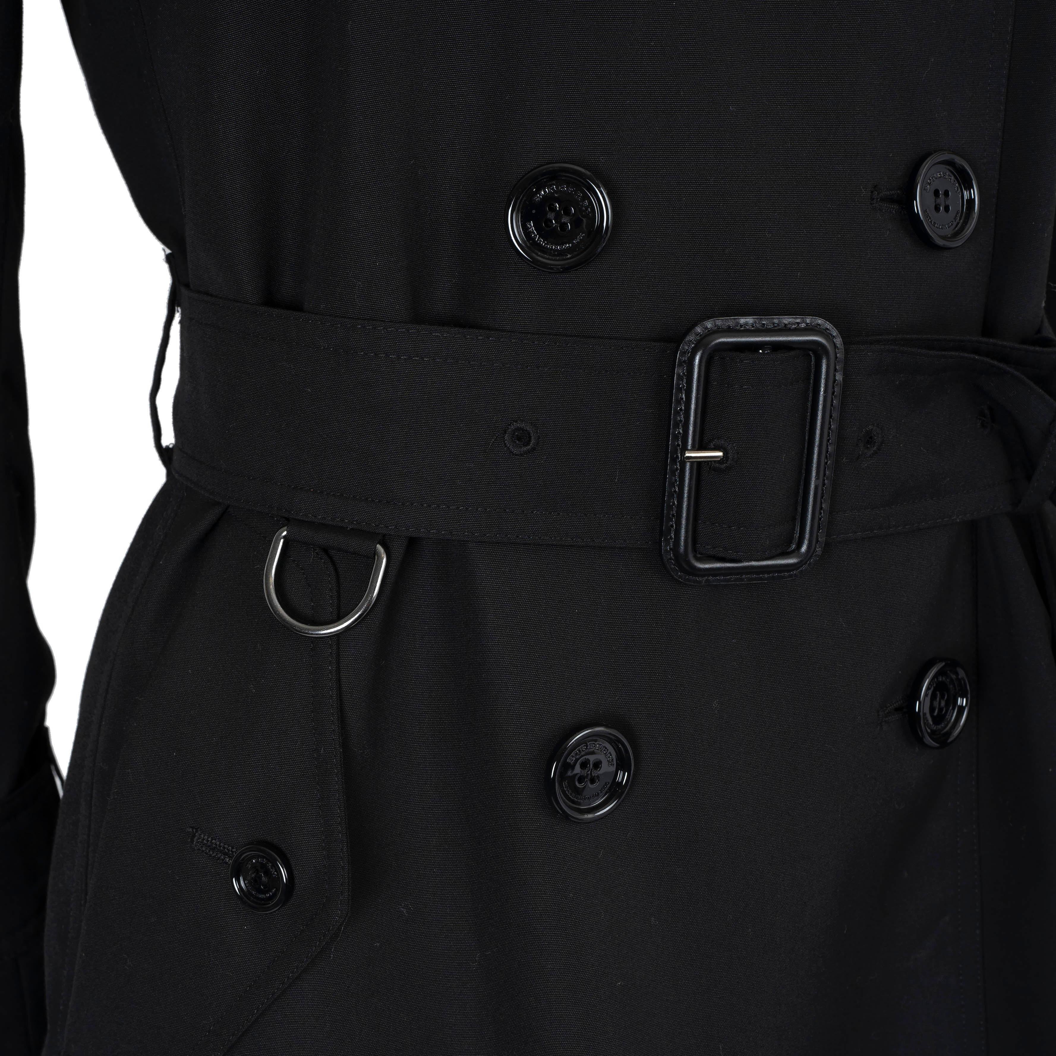 BURBERRY PRORSUM black cotton GABERDINE TRENCH Coat Jacket 4 XXS For Sale 1