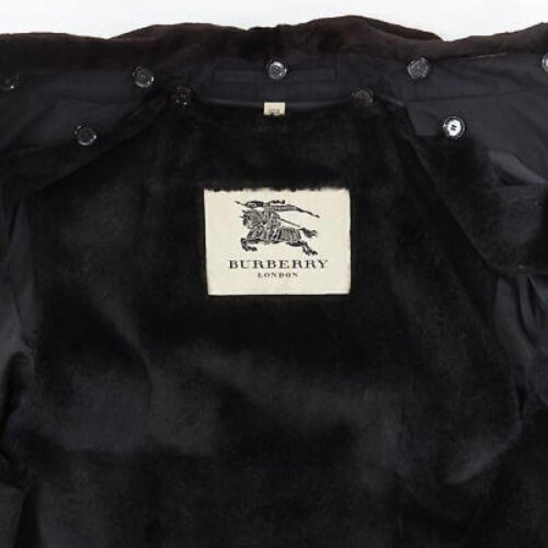 BURBERRY PRORSUM black cotton removable rabbit fur lining ostrich belt trench L For Sale 7