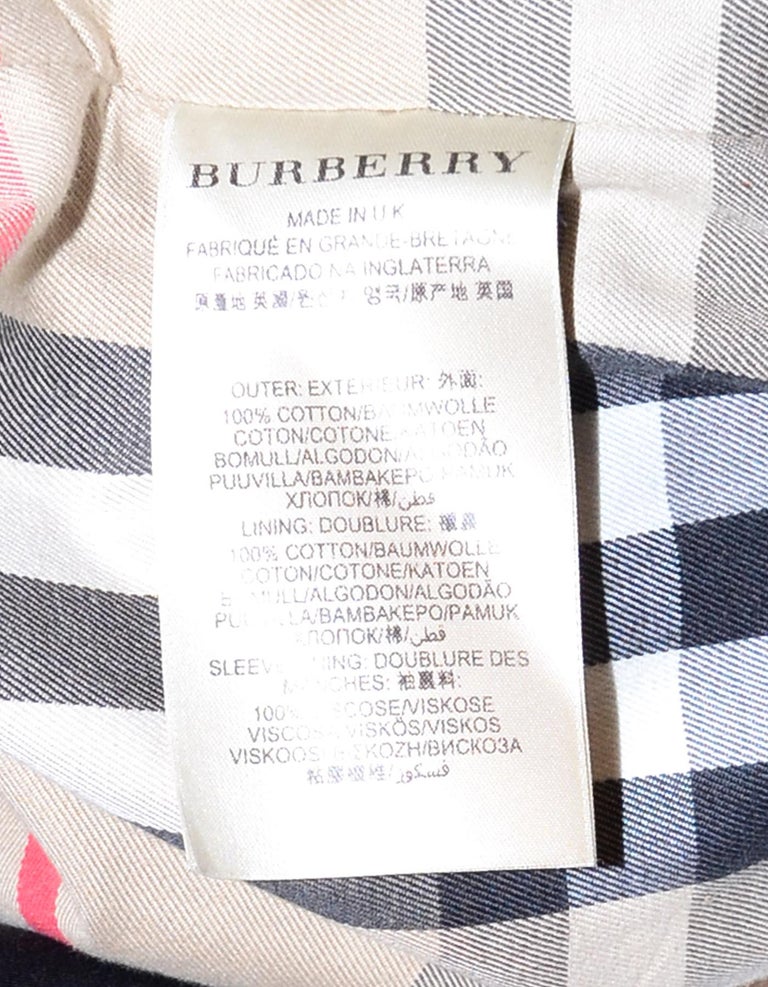 Burberry Prorsum Black Cotton Trench Coat w/ Belt sz 2 For Sale at ...
