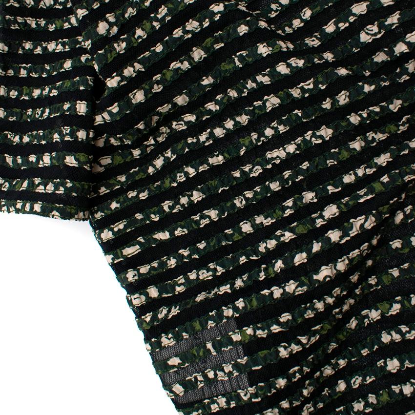 Burberry Prorsum Black/Forest Green Silk Blend Mini Dress - Estimated Size S For Sale 1