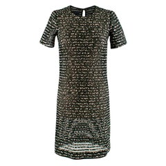 Burberry Prorsum Black/Forest Green Silk Blend Mini Dress - Estimated Size S