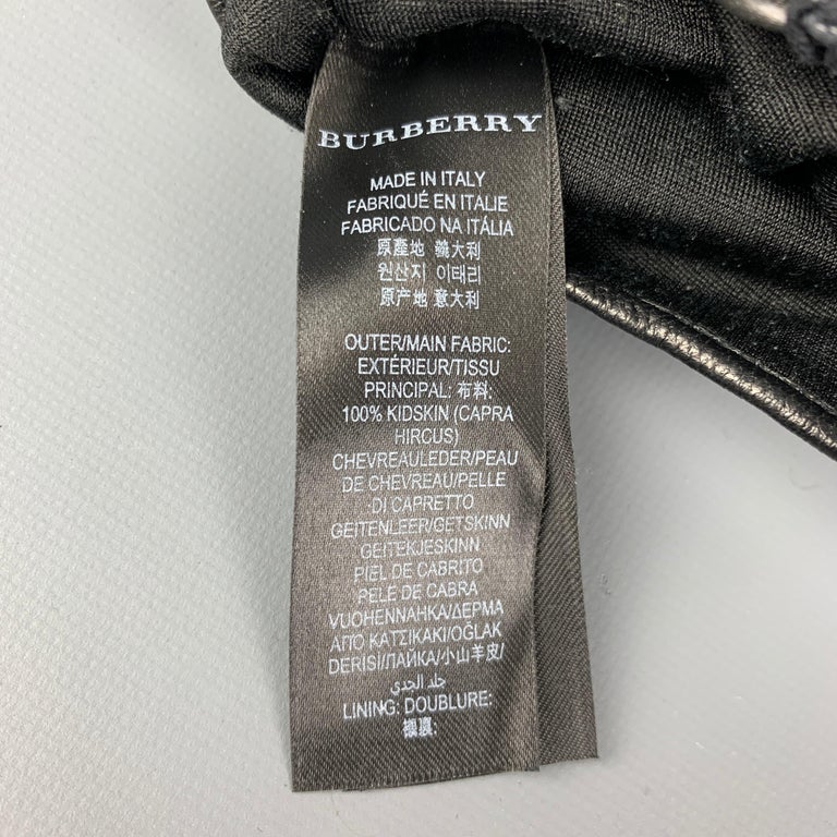 BURBERRY PRORSUM Black Gold Studded Kidskin Leather Silk Lined