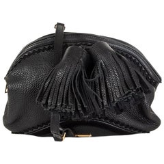 BURBERRY PRORSUM - Sac Cross Body WILBUR à pompon en cuir noir