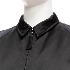 BURBERRY PRORSUM black navy satin raglan bomber jacket IT46 S