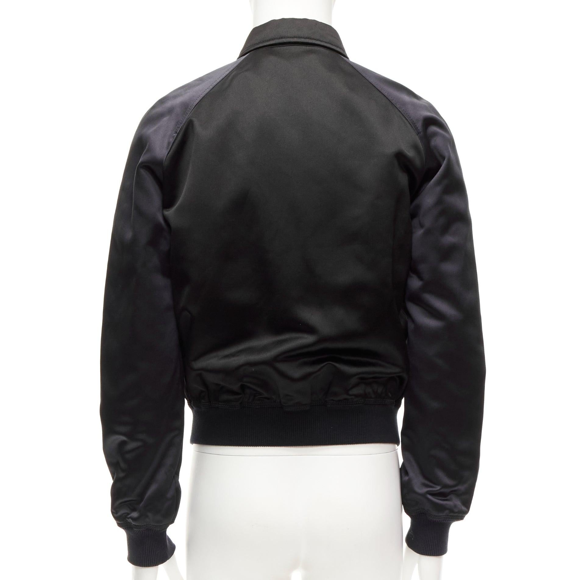 BURBERRY PRORSUM black navy satin raglan bomber jacket IT46 S 1