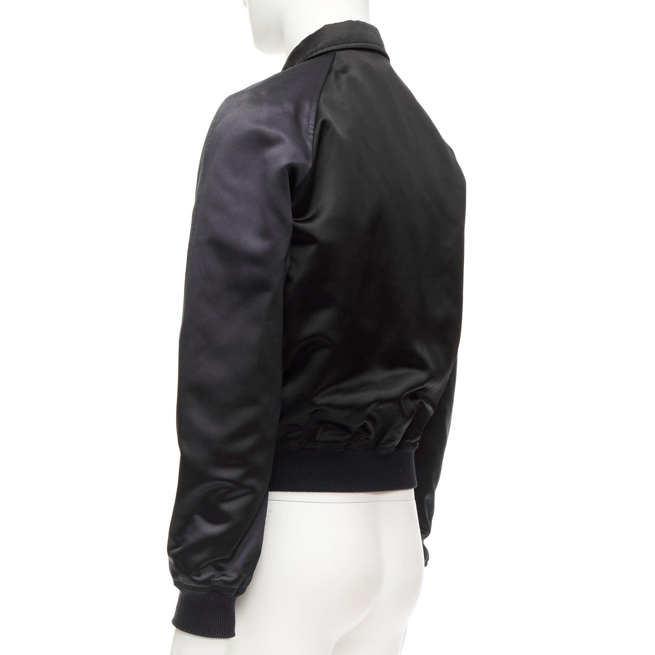 BURBERRY PRORSUM black navy satin raglan bomber jacket IT46 S 2