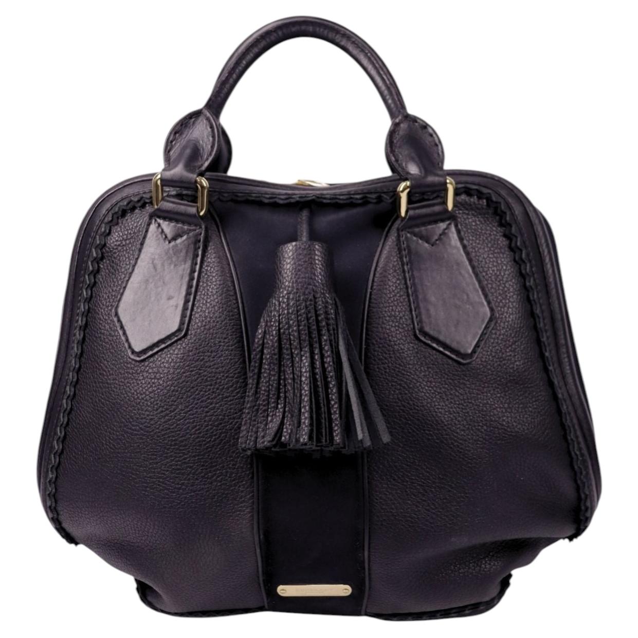 バッグ Burberrys Black Pebbled Leather Handbag Burberry Prorsum Black Pebbled Leather Bowling Bag For Sale at 1stDibs