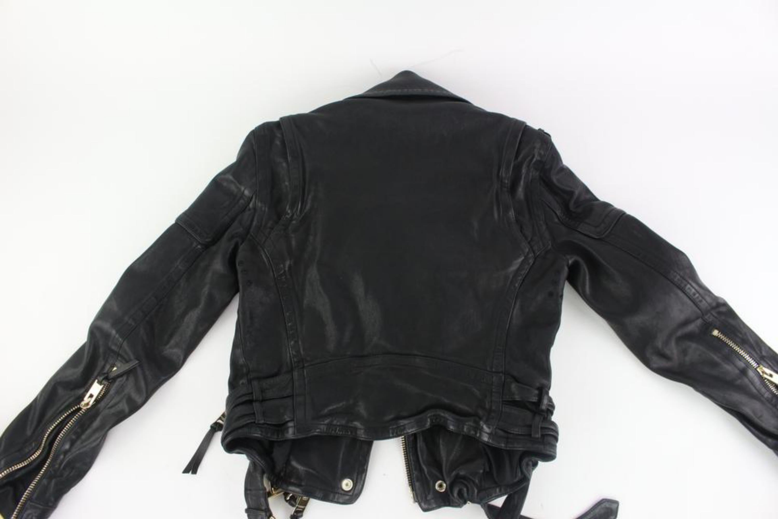 Burberry Prorsum Black Runway Moto Motorcycle 59burz1009 Jacket For Sale 4