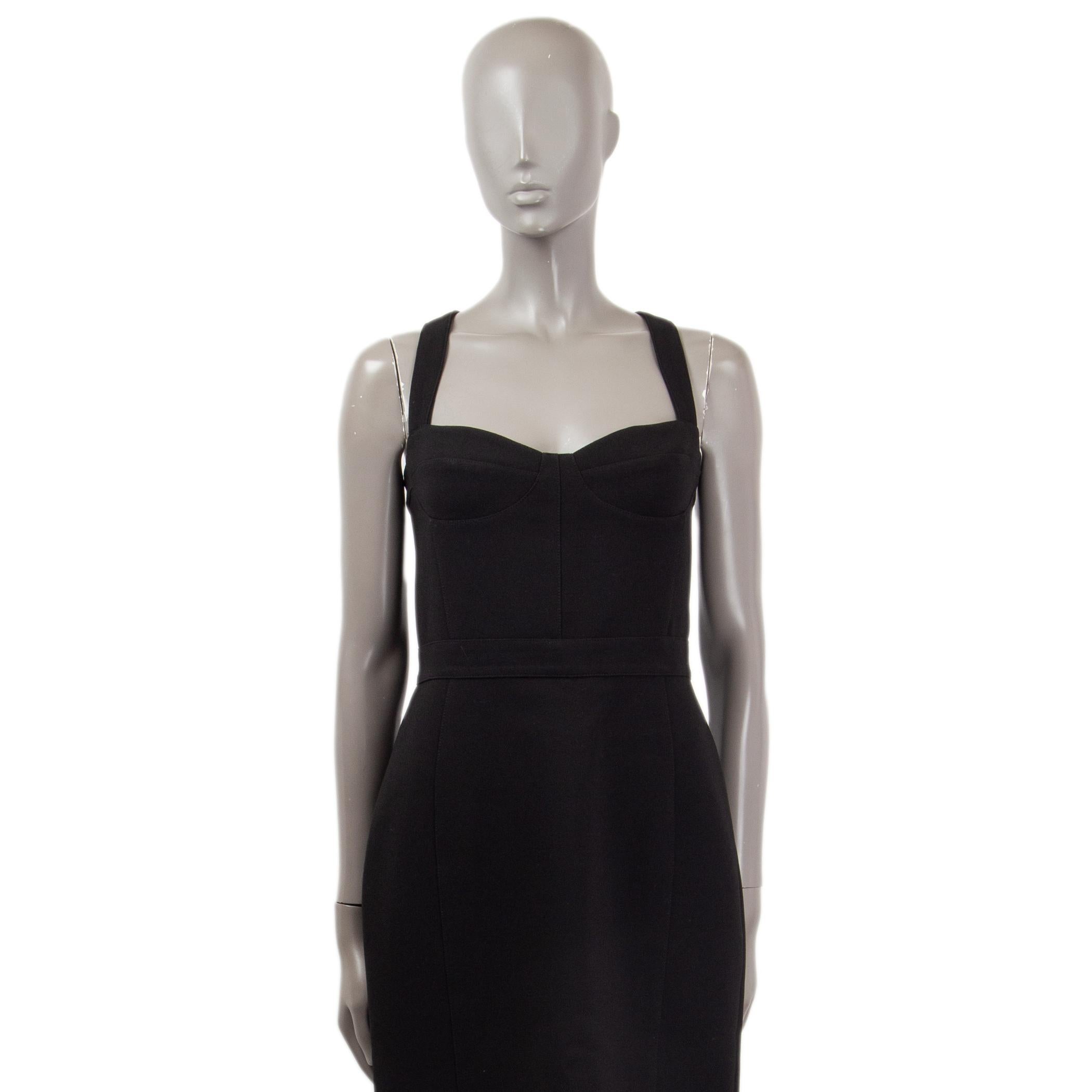 Women's BURBERRY PRORSUM black SLEEVELESS BUSTIER SHEATH Dress M For Sale