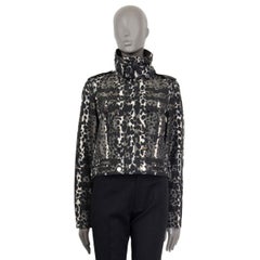 BURBERRY PRORSUM schwarze taupe CHEETAH CROPPED Jacke S/M