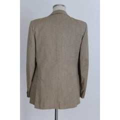 Burberry Prorsum Blazer Beige Vintage Wool  Silk Jacket, 1980s