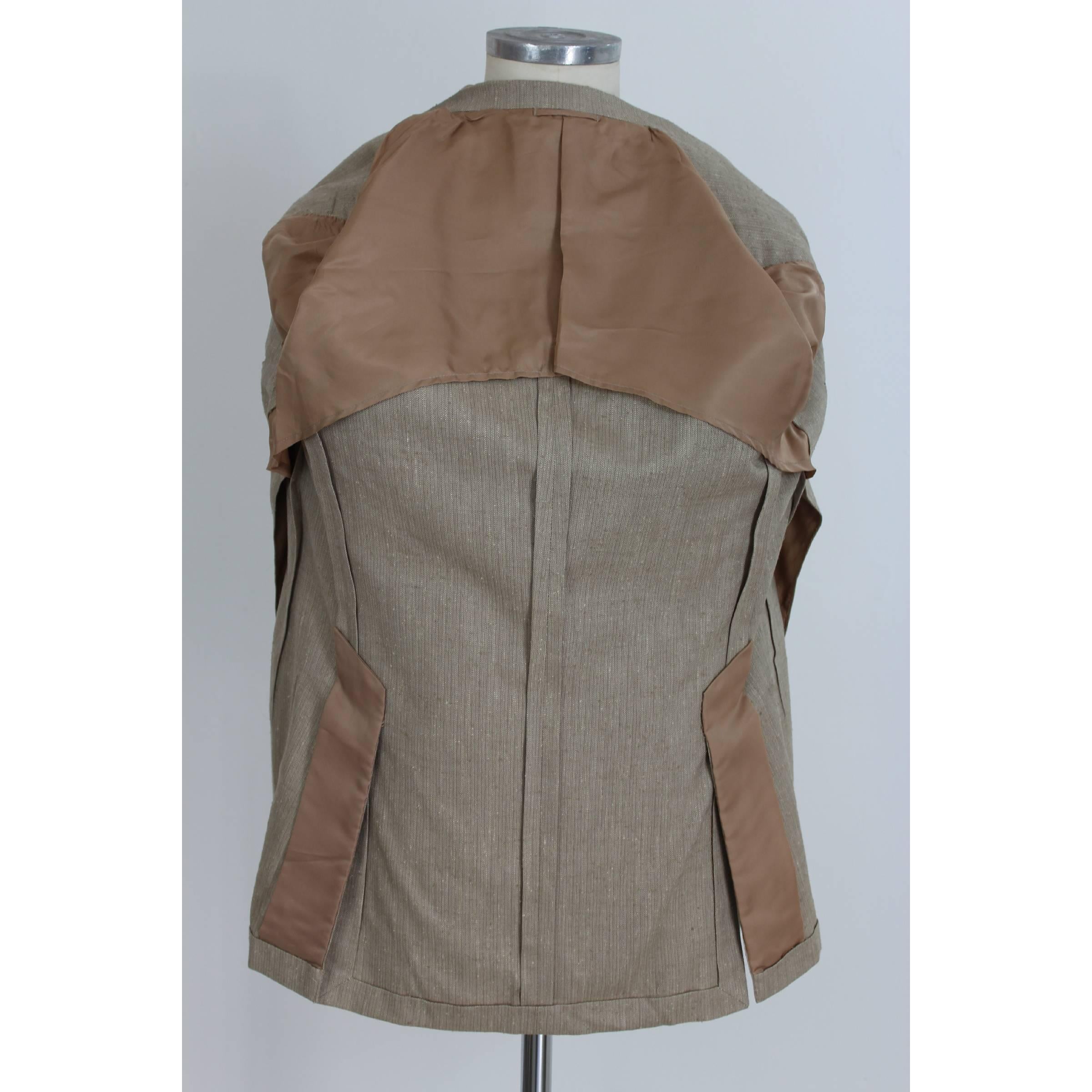 Burberry Prorsum Blazer Beige Vintage Wool  Silk Jacket, 1980s For Sale 1