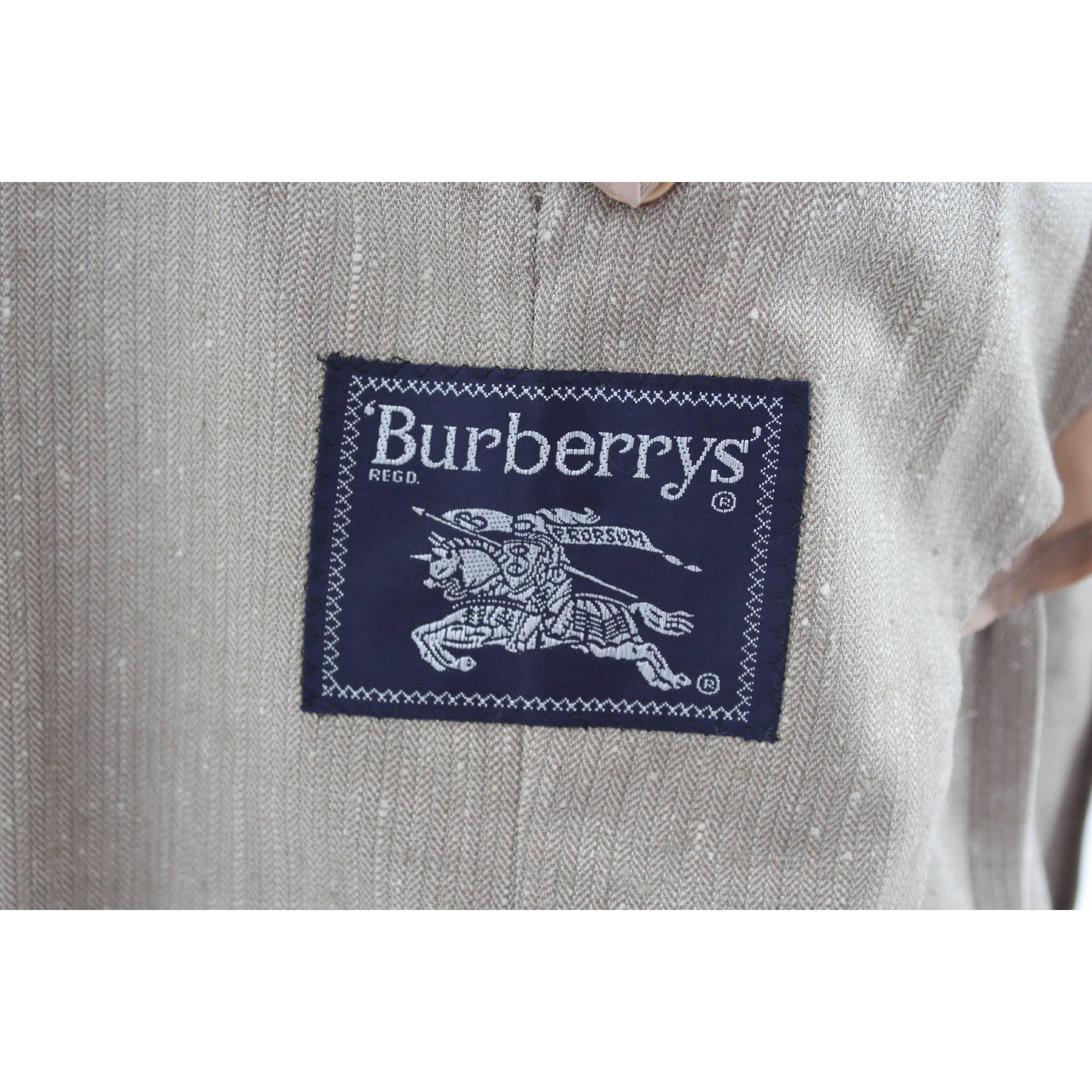 Burberry Prorsum Blazer Beige Vintage Wool  Silk Jacket, 1980s For Sale 2