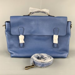 BURBERRY PRORSUM Blue Pebbled Leather Spring 2015 EVERYDAY SATCHEL Bag