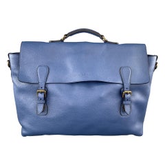 BURBERRY PRORSUM Blue Pebbled Leather Spring 2015 EVERYDAY SATCHEL Bag
