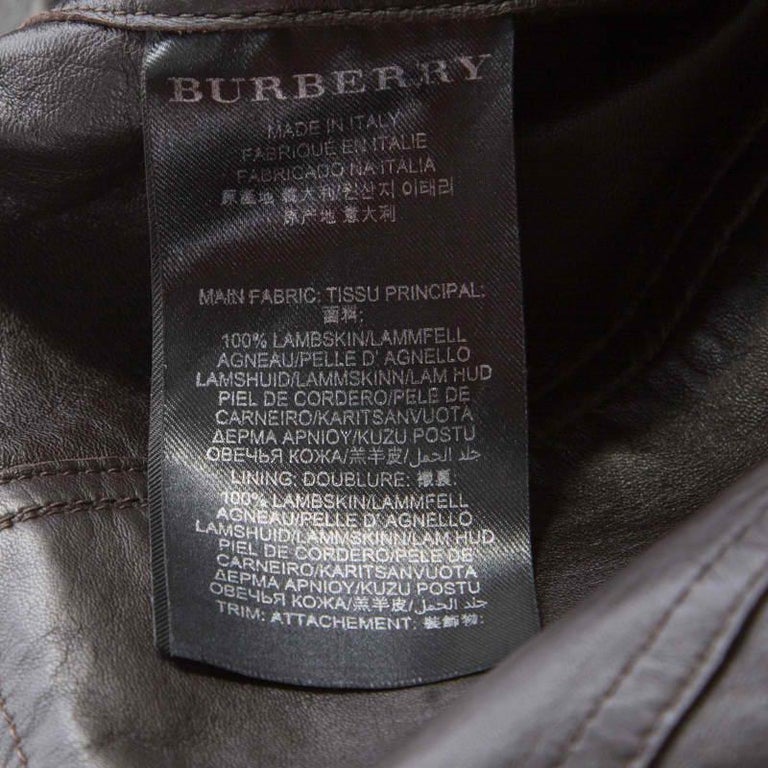 Burberry Prorsum Brown Lamb Leather Fringed Trim Jacket S For Sale at  1stDibs | burberry brown leather jacket