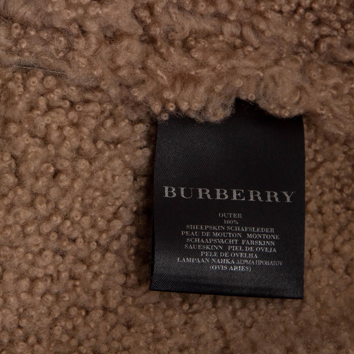 BURBERRY PRORSUM brown leather 2010 SHEARLING AVIATOR Jacket 40 XS In Excellent Condition For Sale In Zürich, CH