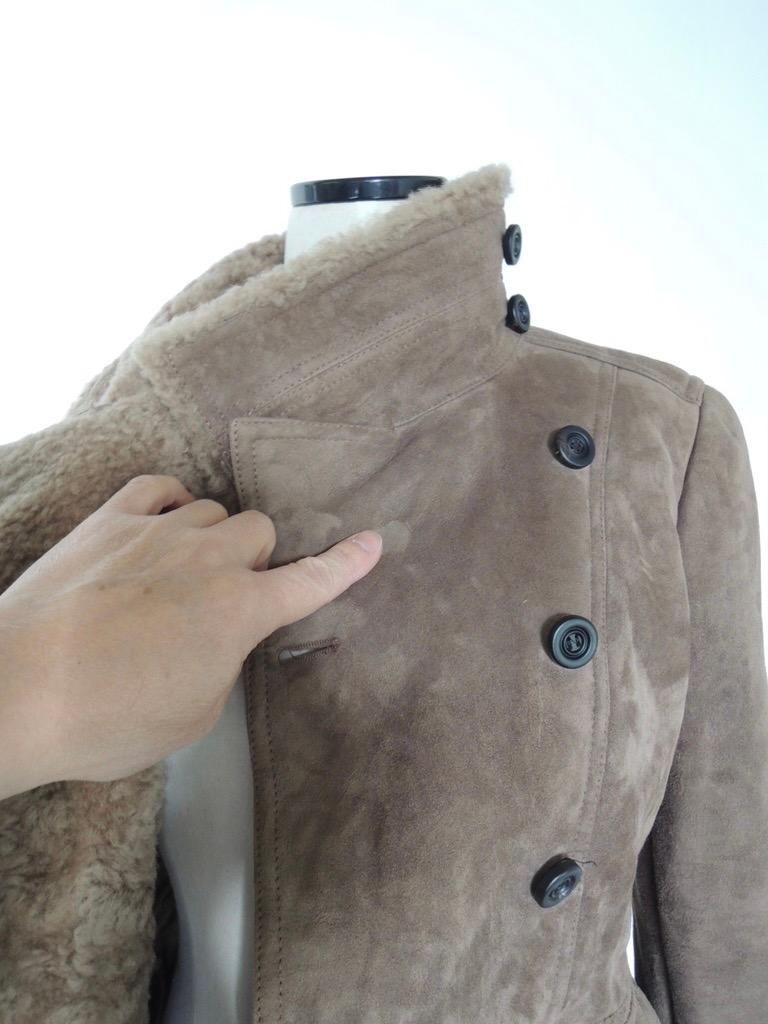 Burberry Prorsum Brown Suede Shearling Motorcycle Jacket 5