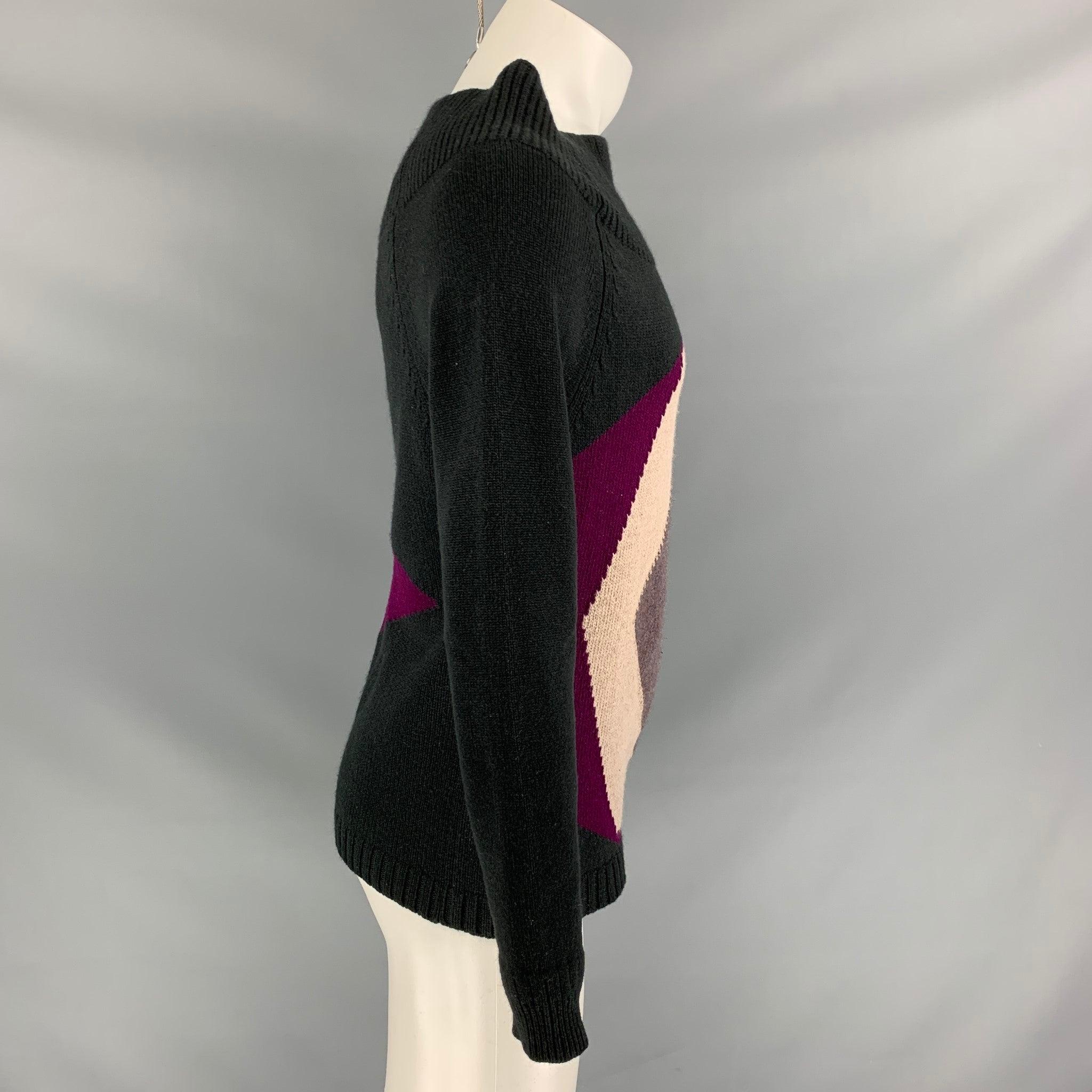 BURBERRY PRORSUM by Christopher Bailey Multi-Color Cashmere Cowl Neck Sweater In Good Condition In San Francisco, CA