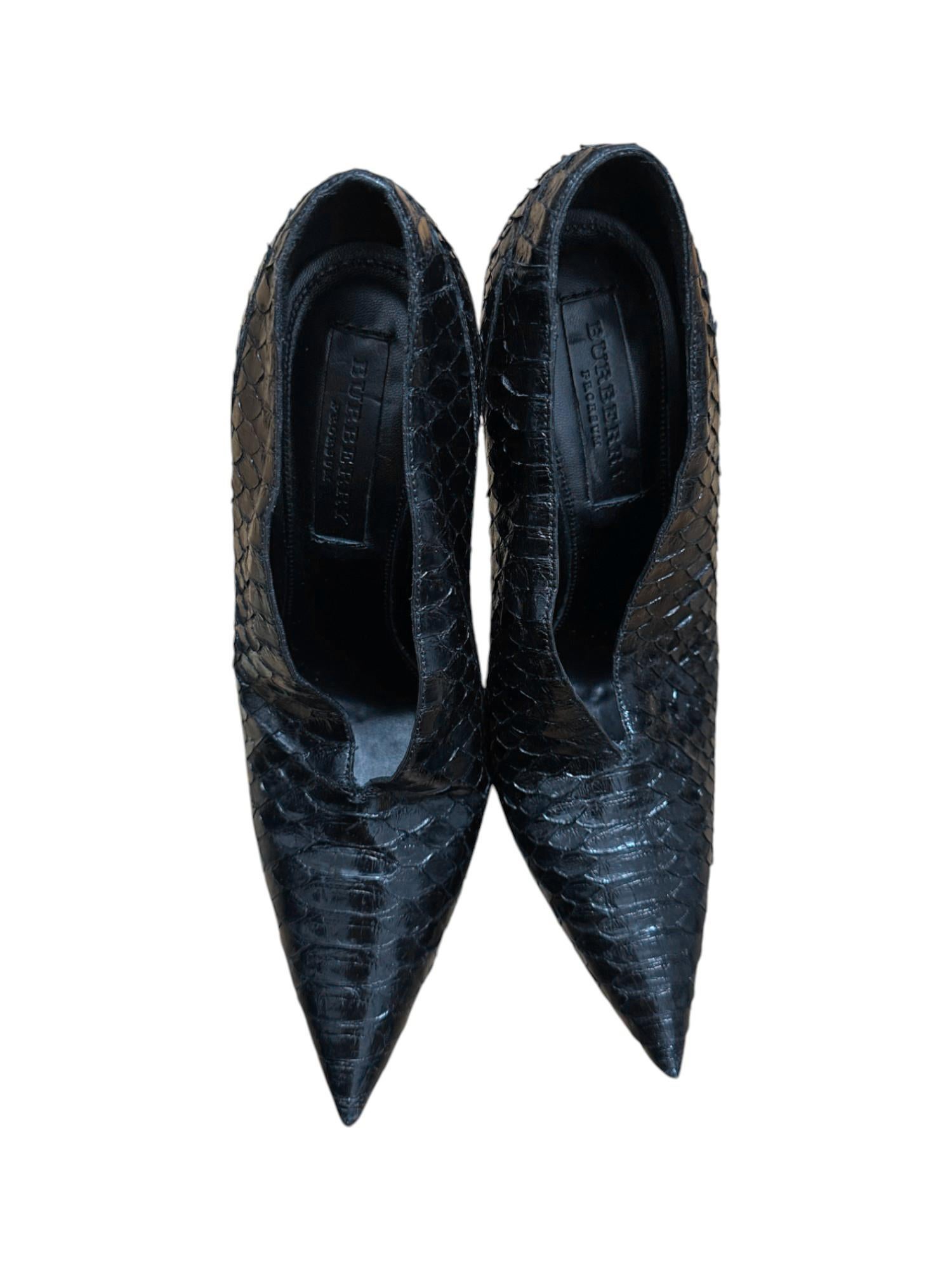 Burberry Prorsum by Christopher Bailey S/S 2011 - Talons en cuir et python Excellent état - En vente à Caserta, IT