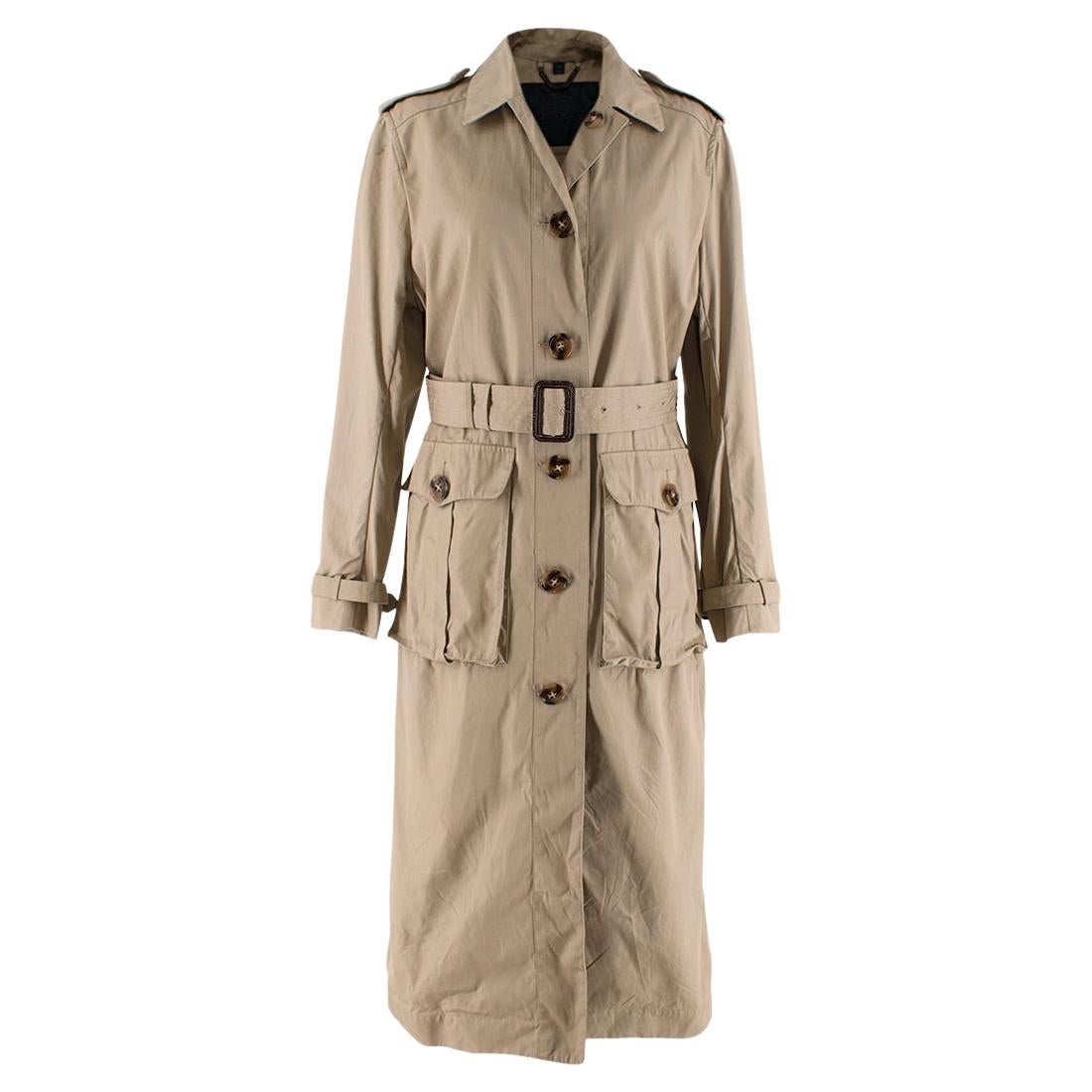 Burberry Prorsum Camel Belted Trench Coat - US 4 For Sale at 1stDibs