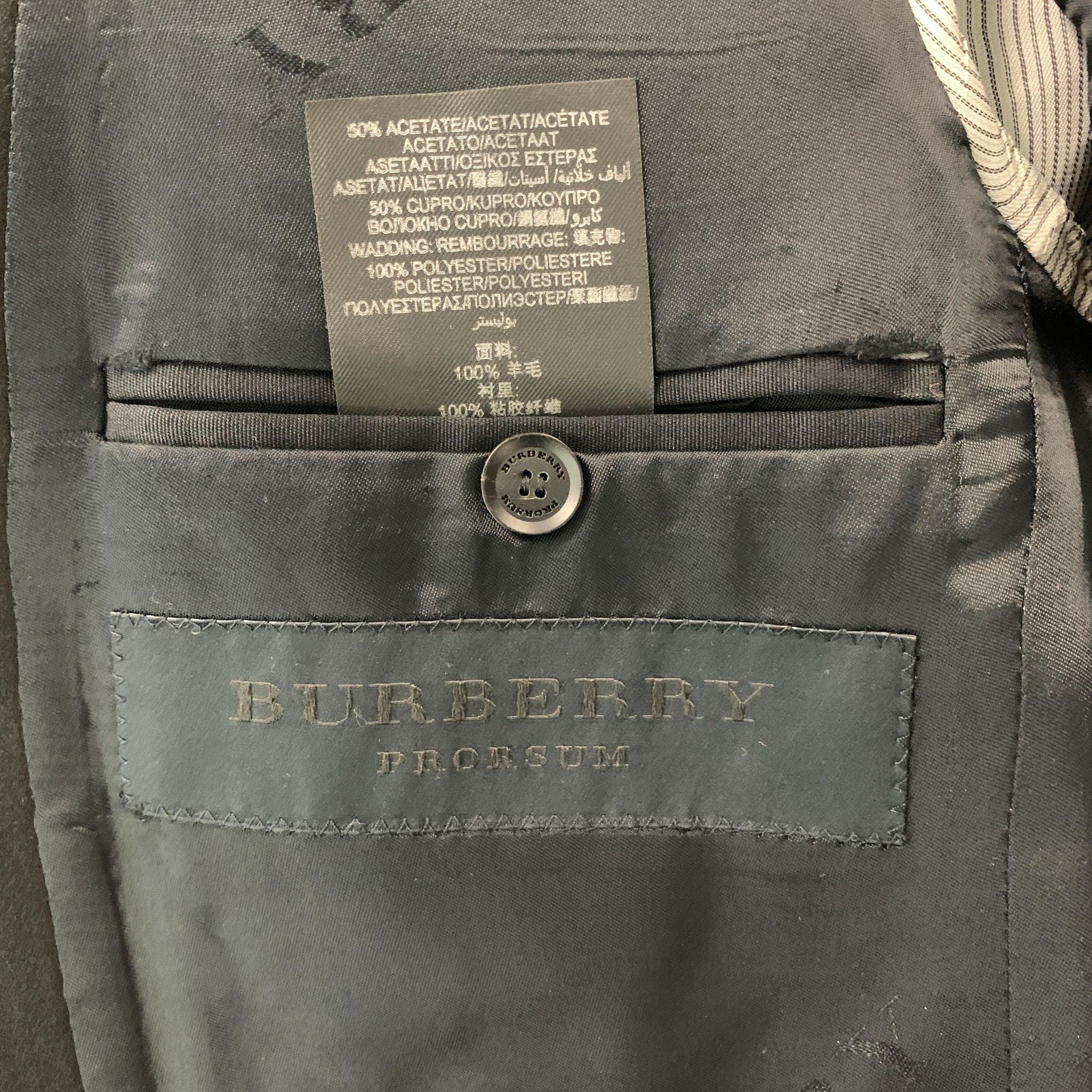 BURBERRY PRORSUM - Manteau de sport de smoking en laine vierge noire, taille 38 Pour hommes en vente