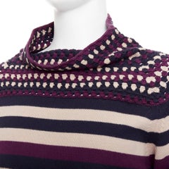 BURBERRY PRORSUM Christopher Bailey Runway lila Bateau Kragen Pullover S