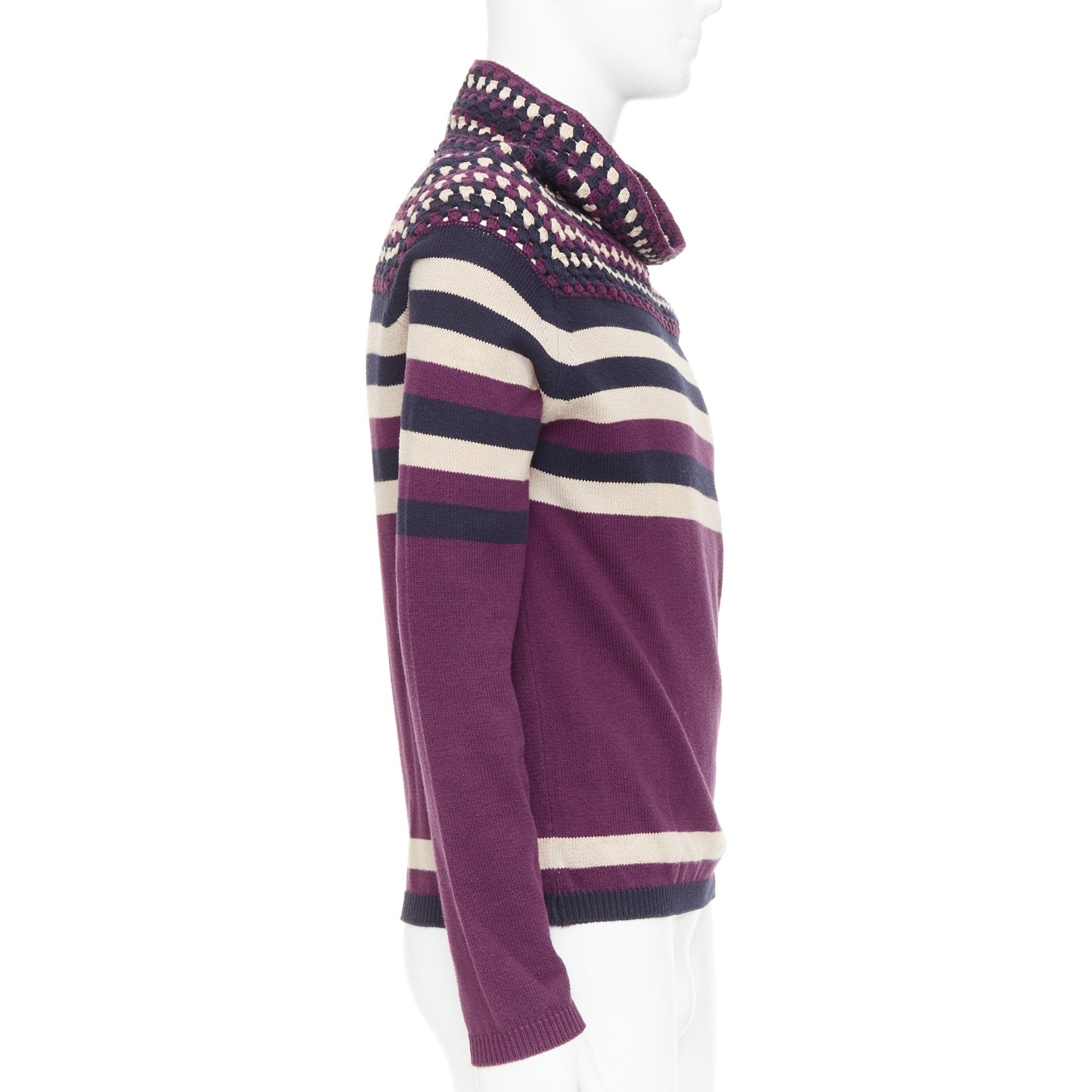 BURBERRY PRORSUM Christopher Bailey Runway purple bateau cowl collar sweater S Bon état - En vente à Hong Kong, NT