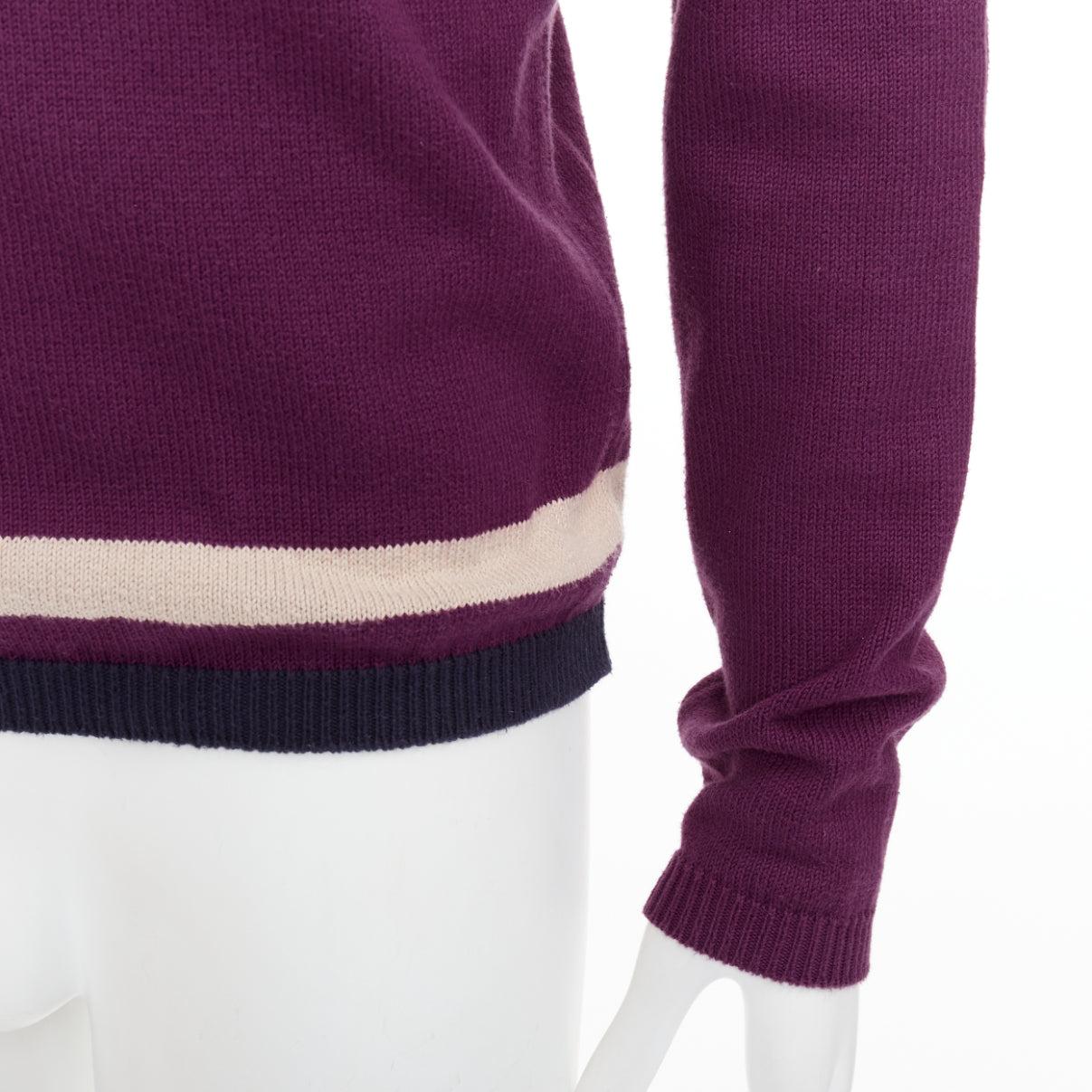 BURBERRY PRORSUM Christopher Bailey Runway purple bateau cowl collar sweater S en vente 2