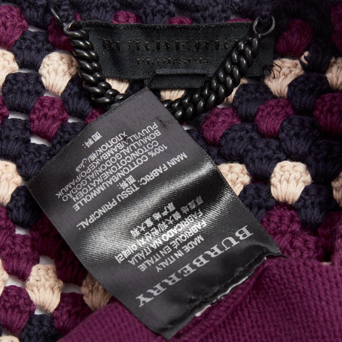 BURBERRY PRORSUM Christopher Bailey Runway purple bateau cowl collar sweater S en vente 3