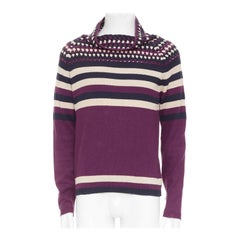 BURBERRY PRORSUM Christopher Bailey Runway purple bateau cowl collar sweater S